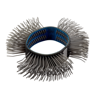 Cerdas de acero inclinadas y bastas