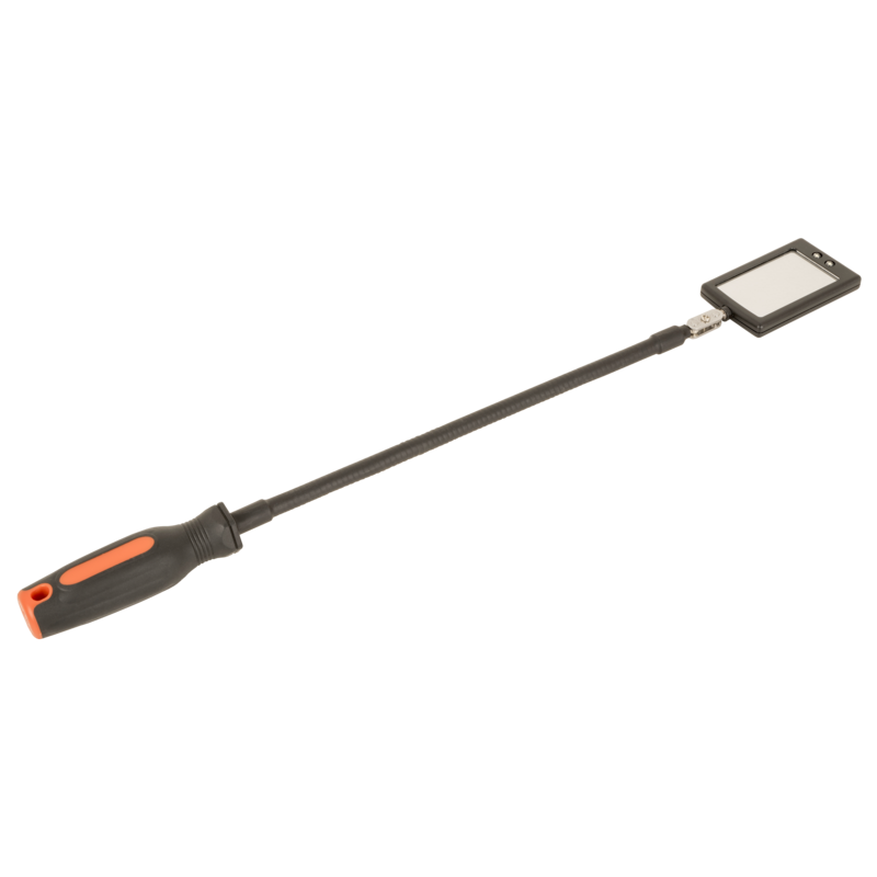 Espejo de inspección pivotante con LED y cable semirrígido aislado