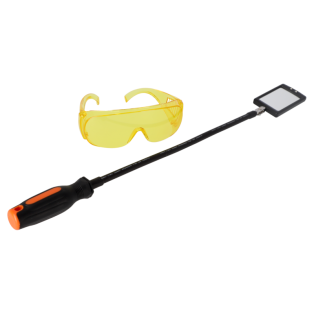 Espejo de inspección pivotante con UV