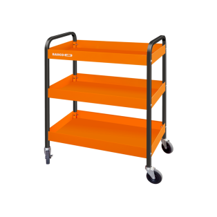 Carros de acero de tres bandejas