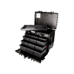 Maleta Naranja 4 Caj. Y Ruedas