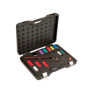 Maletín con llave dinamométrica ajustable y juego de herramientas de impacto - 11 piezas