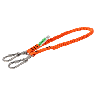 Lanyards naranjas de alta visibilidad con mosquetón giratorio para 1 kg 0.6 m