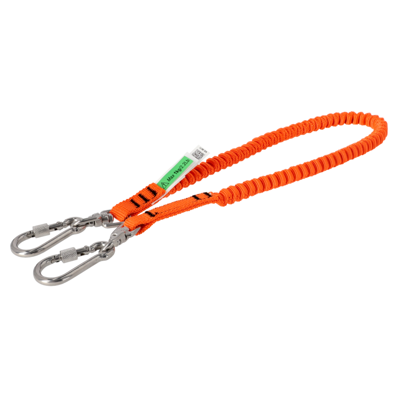 Lanyards naranjas de alta visibilidad con mosquetón giratorio para 1 kg 0.6 m
