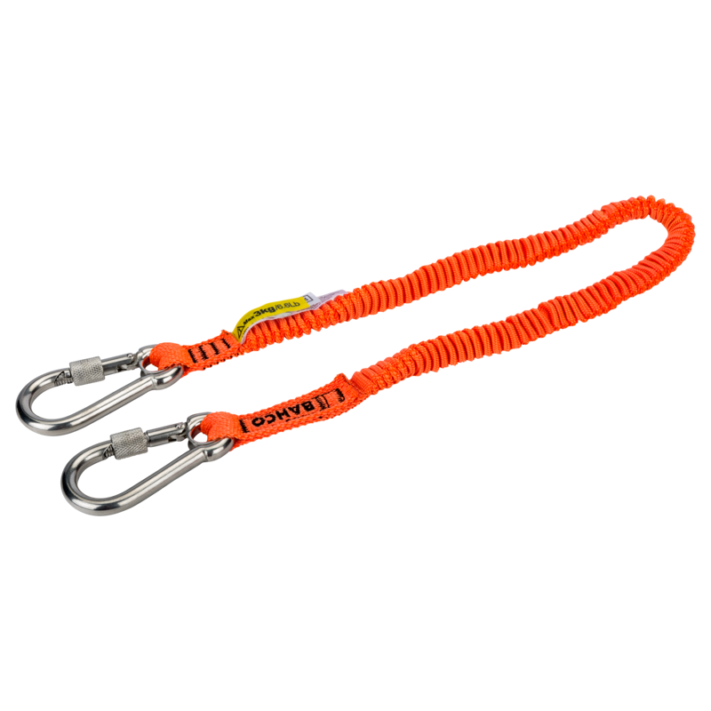 Lanyards naranjas de alta visibilidad con mosquetón fijo para 3 kg