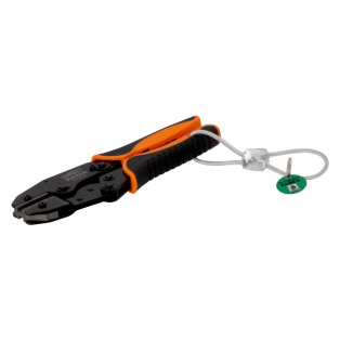 Alicates de engaste de carraca para conectores no aislados con bucle metálico fijo 225 mm