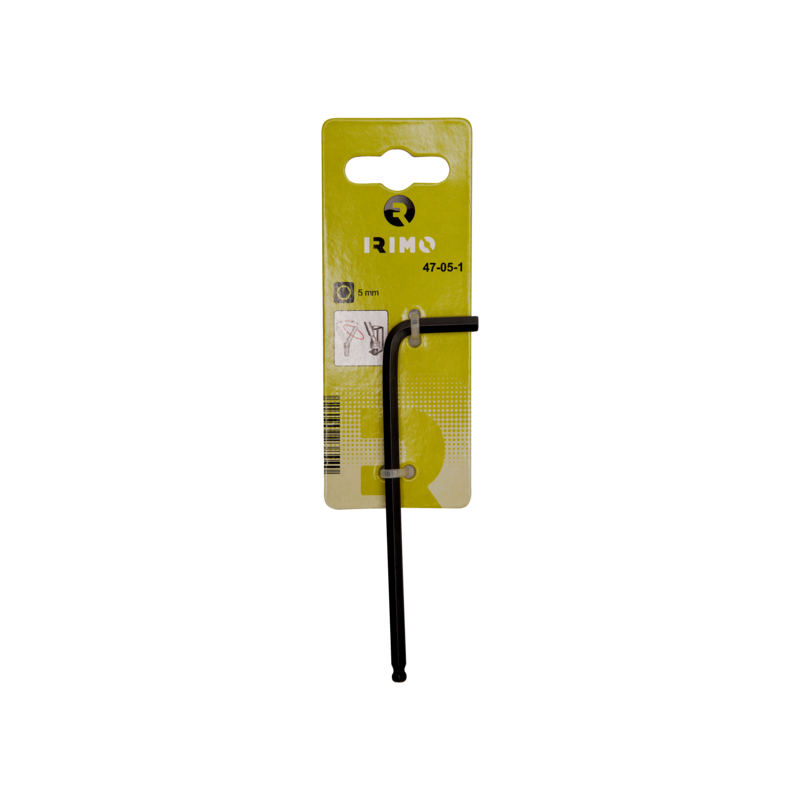 Llave tipo allen larga con bola y clip para colgar