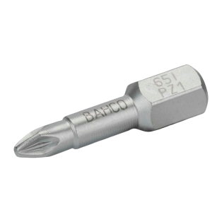 Juego de puntas de acero inoxidable de 1/4" para tornillos de cabeza Pozidriv PZ1 (10 unidades)