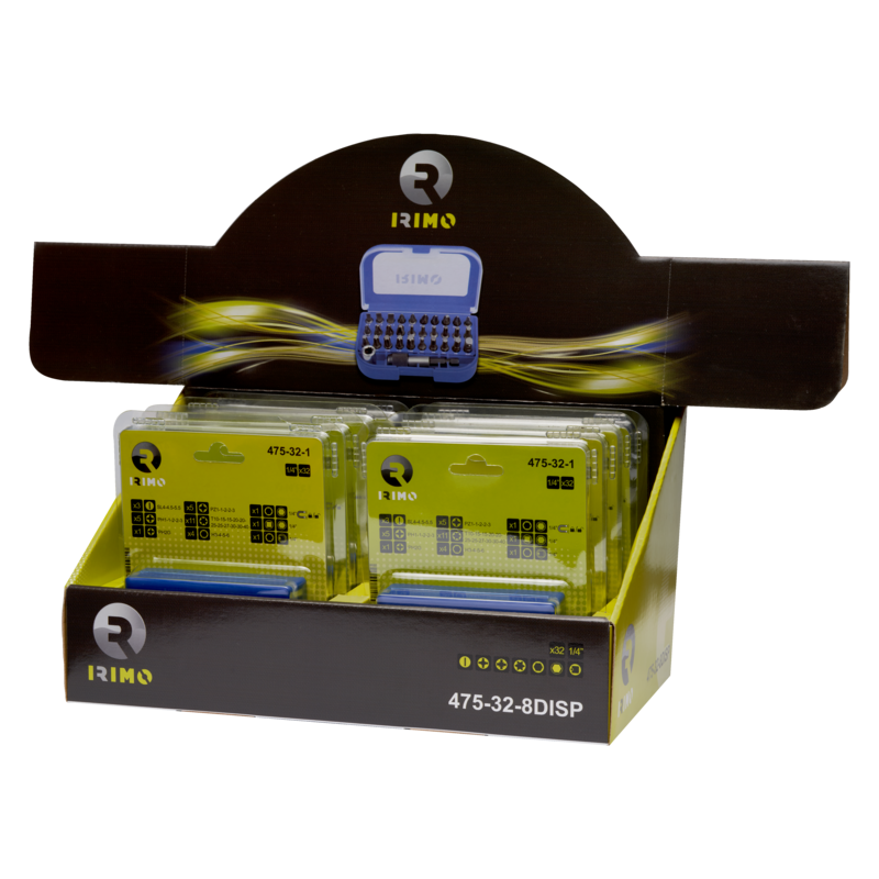 Juego de puntas de 1/4" en expositor