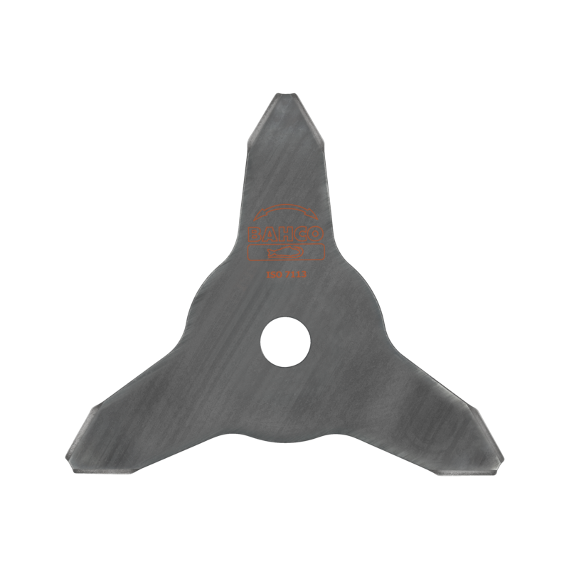 Grass cutting blade with 3 teeth with outer diameter 255 mm and 20 mm centre hole