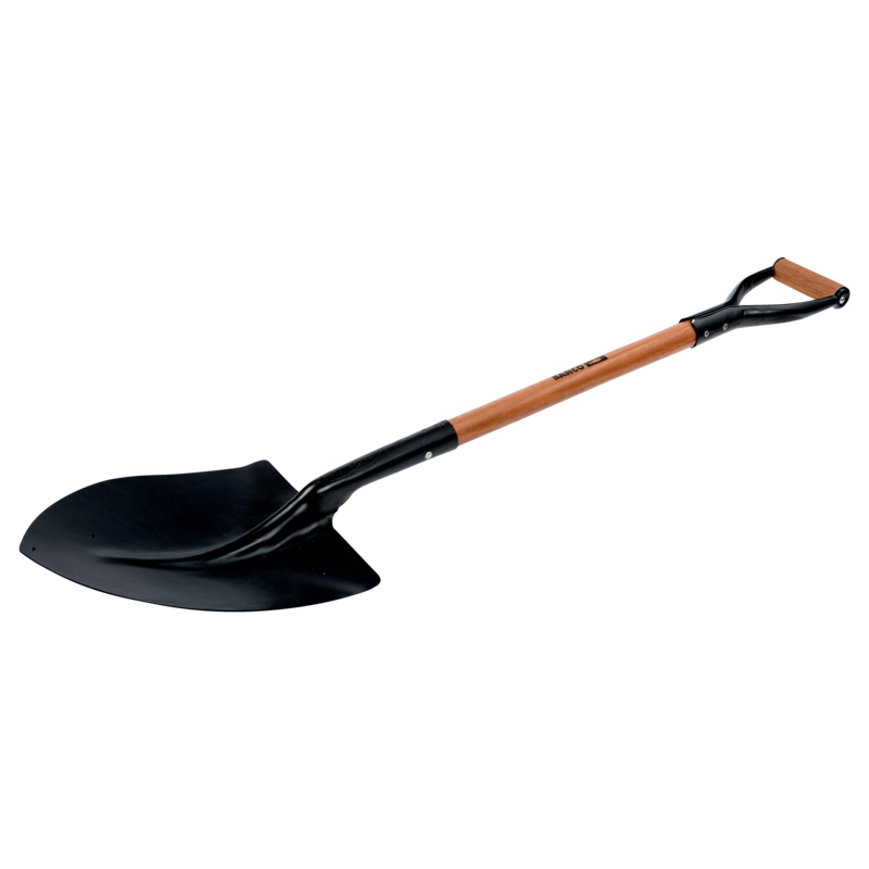 Pala de punta redonda con mango tipo C y empuñadura en T (330 mm)