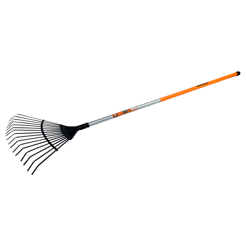 Rastrillo para hojas con cabeza mediana y 16 púas de acero (1700 mm)