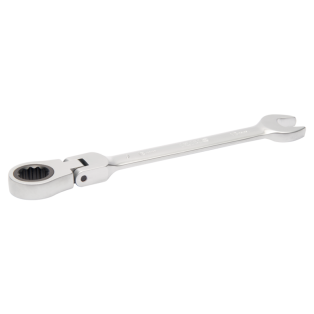 Llave combinada de carraca con cabeza flexible y clip