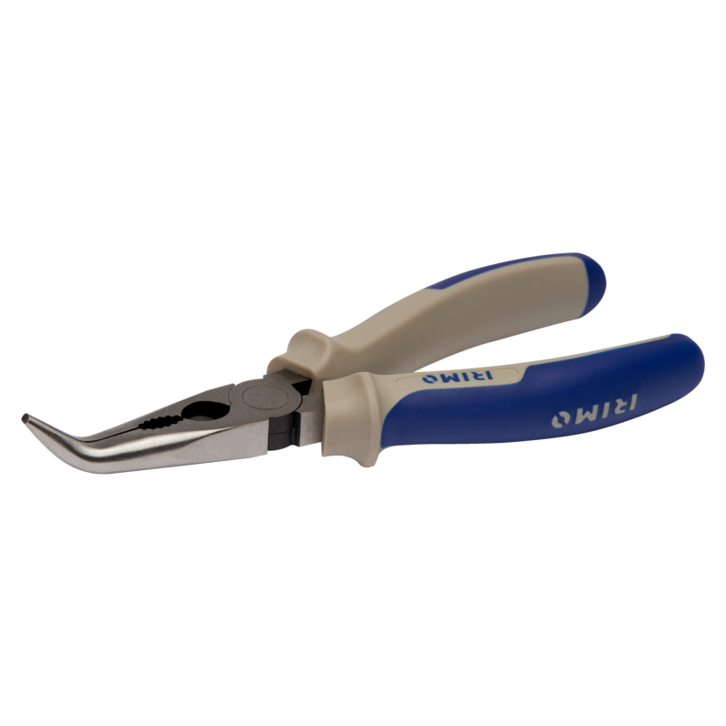 Alicates de boca semirredonda curvada con mangos bi-material
