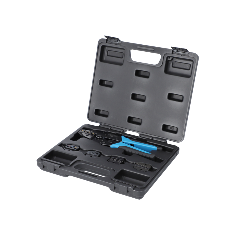 Juego de alicate para engastar con cabezas intercambiables