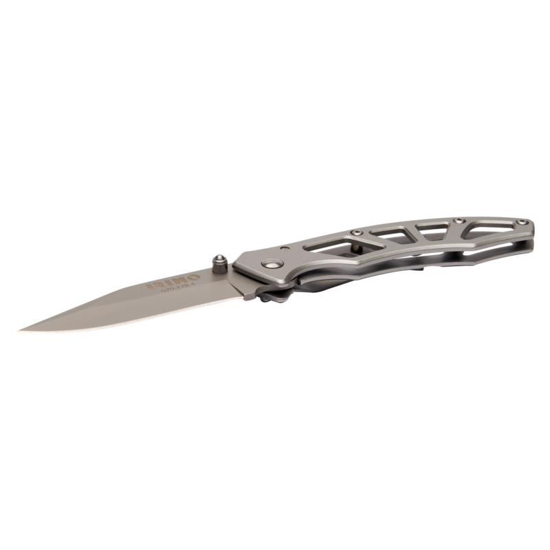 Navaja plegable de acero gris