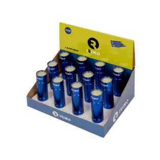 12 linternas COB de aluminio en expositor