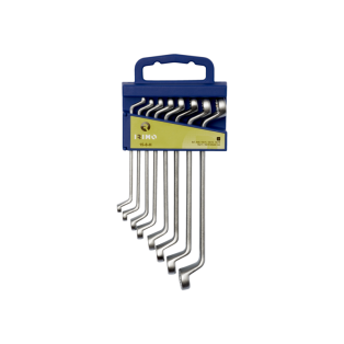 Juego de llaves de estrella acodadas de dos bocas con soporte