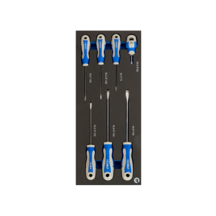 Destornilladores rectos y ranurados en foam 1/3 (7 piezas)
