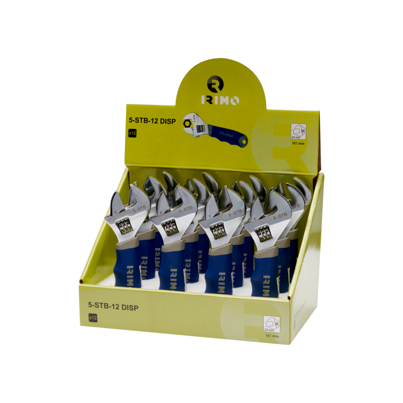 Expositor para 12 llaves ajustables "inglesas" Stubby cromadas