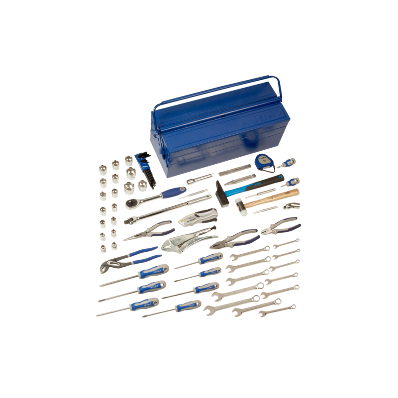 Caja de herramientas metálica con 67 piezas para trabajos de mantenimiento y reparación generales