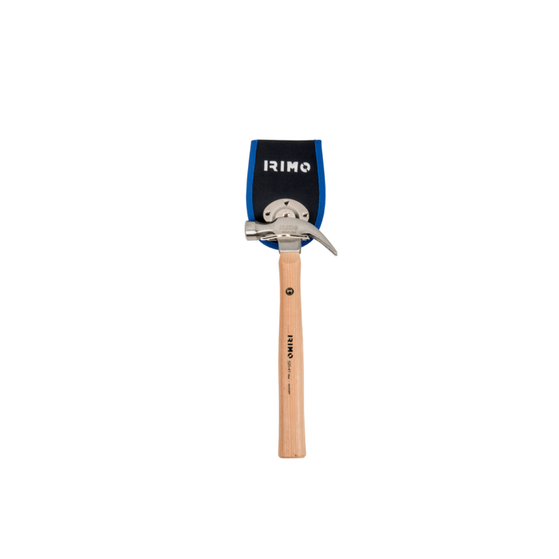 Soporte para martillo con martillo con mango de madera