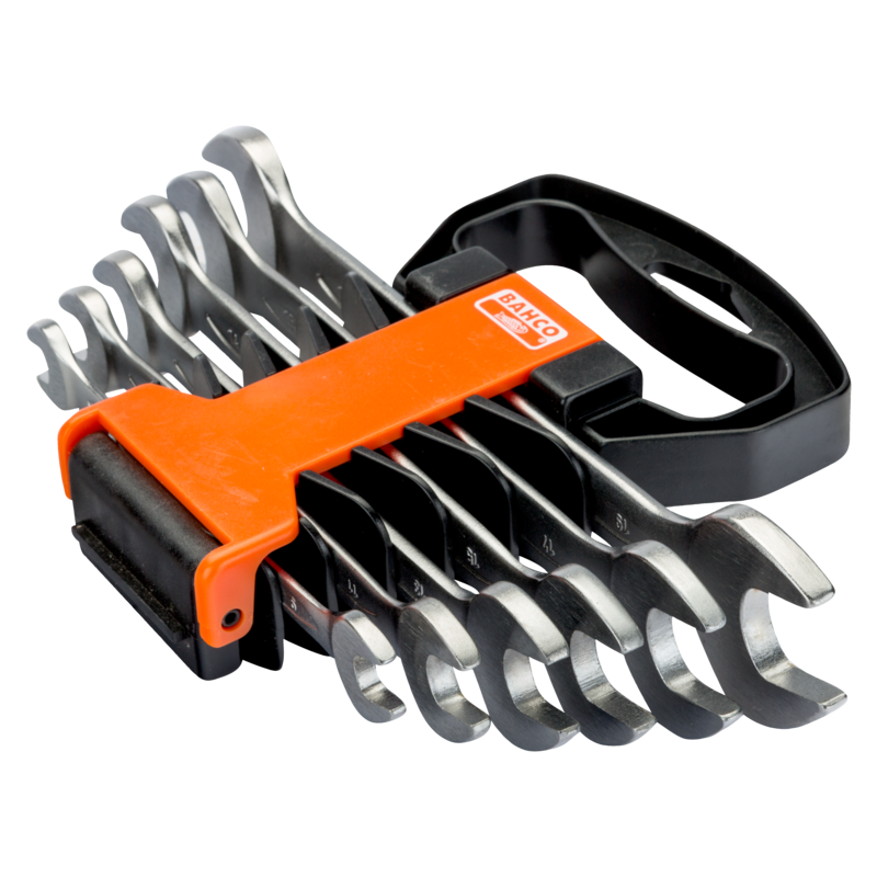 Juego de llaves fijas de dos bocas métricas (6 piezas/soporte de plástico)