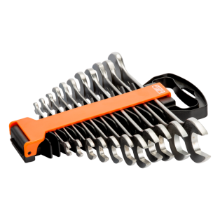 Juego de llaves fijas de dos bocas métricas (11 piezas/soporte de plástico)