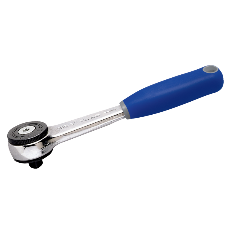 Carraca de cabeza redonda de 1/4" con 72 dientes