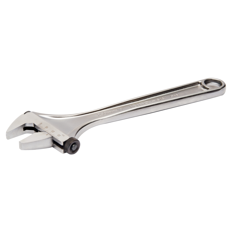 Llave ajustable "inglesa" cromada de 12" con moleta lateral