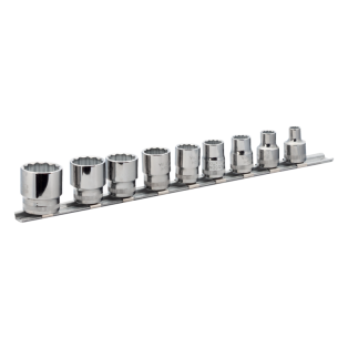 Jgo.Vasos E/Regleta 3/8"9 Pzas