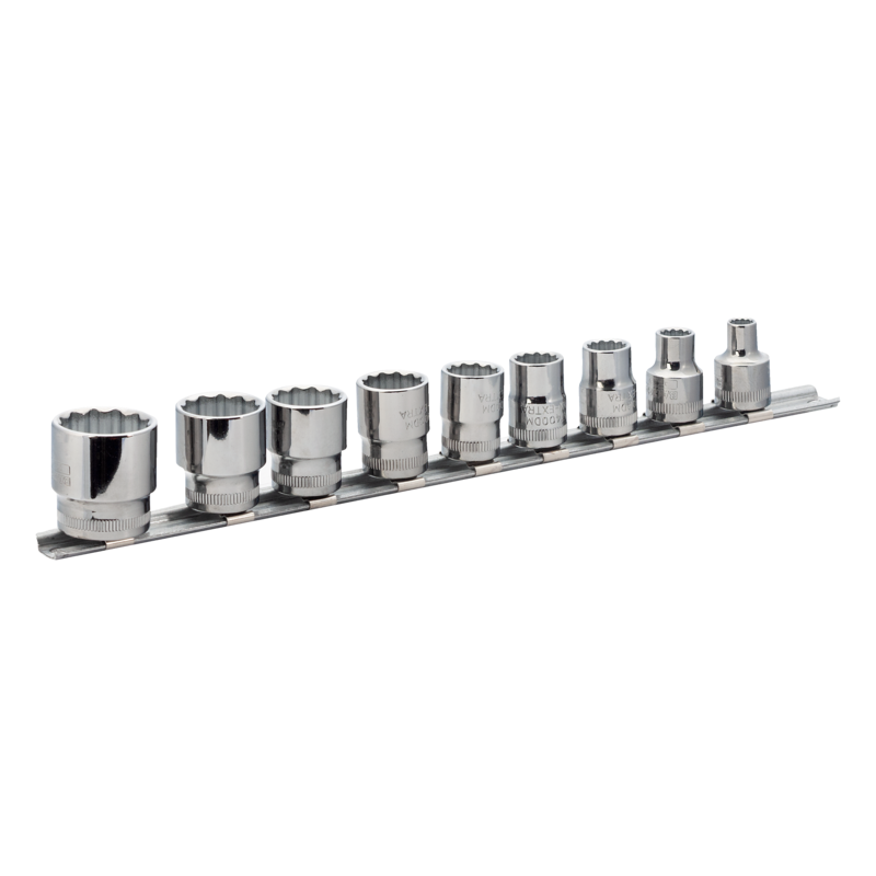 Jgo.Vasos E/Regleta 3/8"9 Pzas