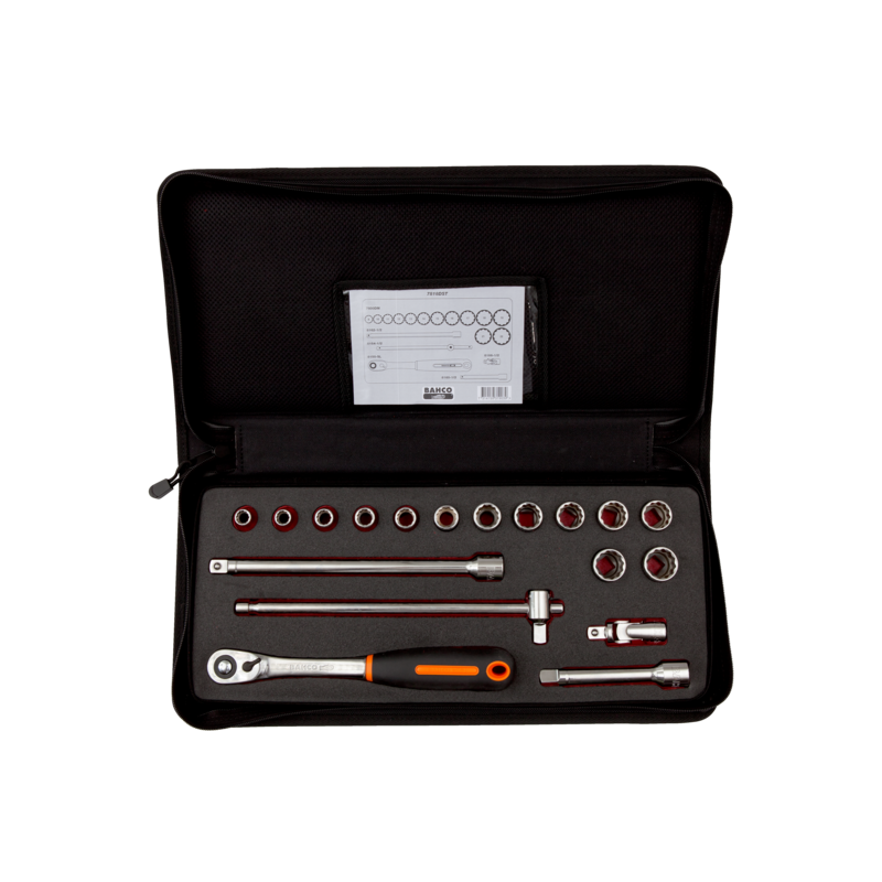 Juego Vasos 1/2" Hex. 18 Pzas