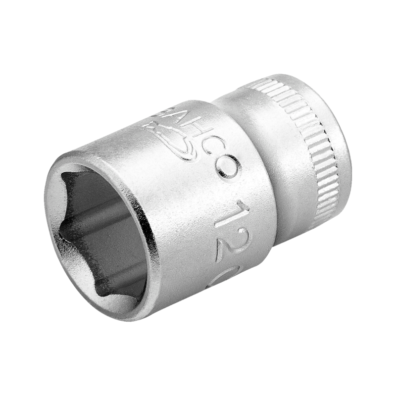 Vaso con cuadradillo de 1/4" con perfil hexagonal de 9 mm y acabado mate