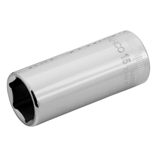 Vaso serie larga con cuadradillo de 1/4" y perfil hexagonal de 6 mm (blíster)