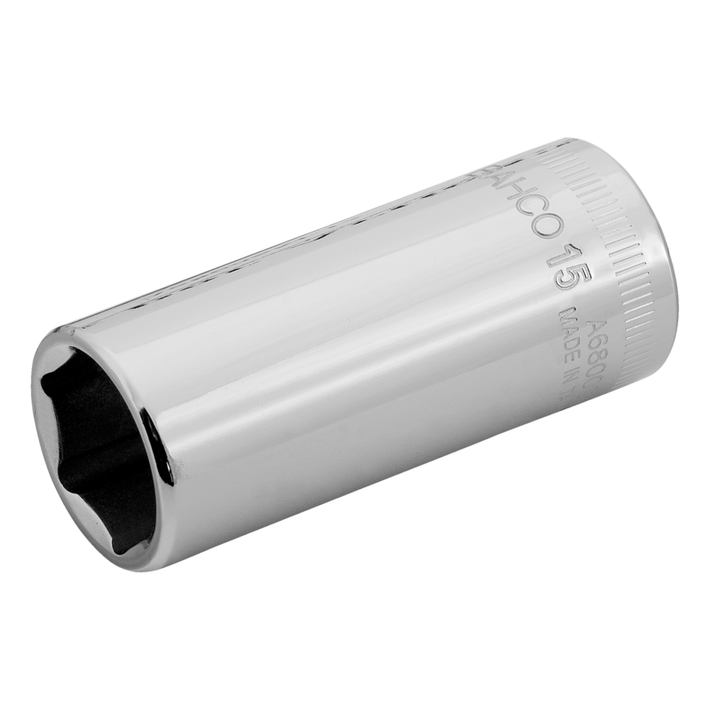 Vaso serie larga con cuadradillo de 1/4" y perfil hexagonal de 6 mm (blíster)