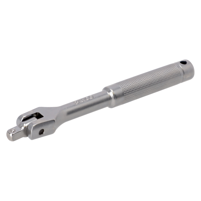 Mango articulado 1/4" con cabeza giratoria y mango metálico 150 mm