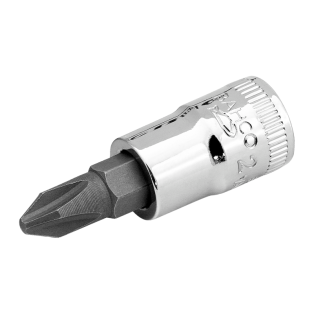 Vaso con punta y cuadradillo de 1/4" para tornillos Phillips PH4