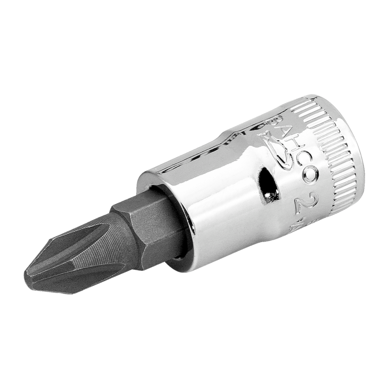 Vaso con punta y cuadradillo de 1/4" para tornillos Phillips PH4