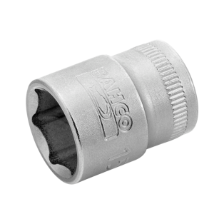 Vaso con cuadradillo de 3/8" con perfil hexagonal de 18 mm y acabado mate