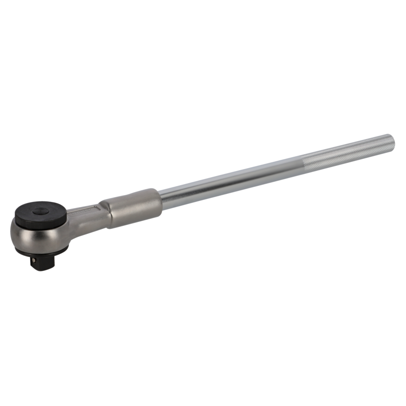 Carraca de cabeza redonda reversible de 3/4" con 72 dientes y un ángulo de acción de 5° de 525 mm