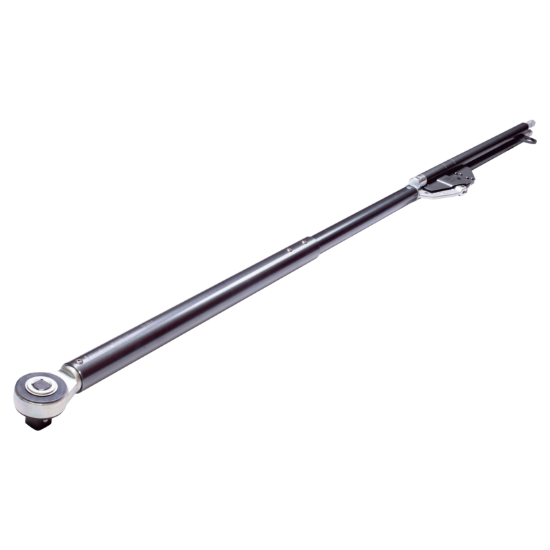 Llave dinamométrica mecánica articulada ajustable de disparo con cabeza fija de carraca 2.000 N.m.