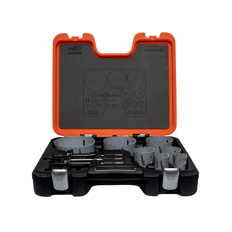 Coronas con puntas de carburo para acero inoxidable 25mm - 114mm - 12 piezas