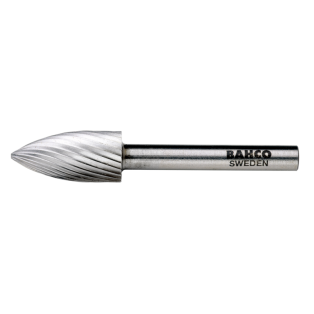 12 mm x 20 mm - Ø6 mm Limas rotativas de acero rápido ojivales con punta redonda para acero blando (embalaje individual) 24