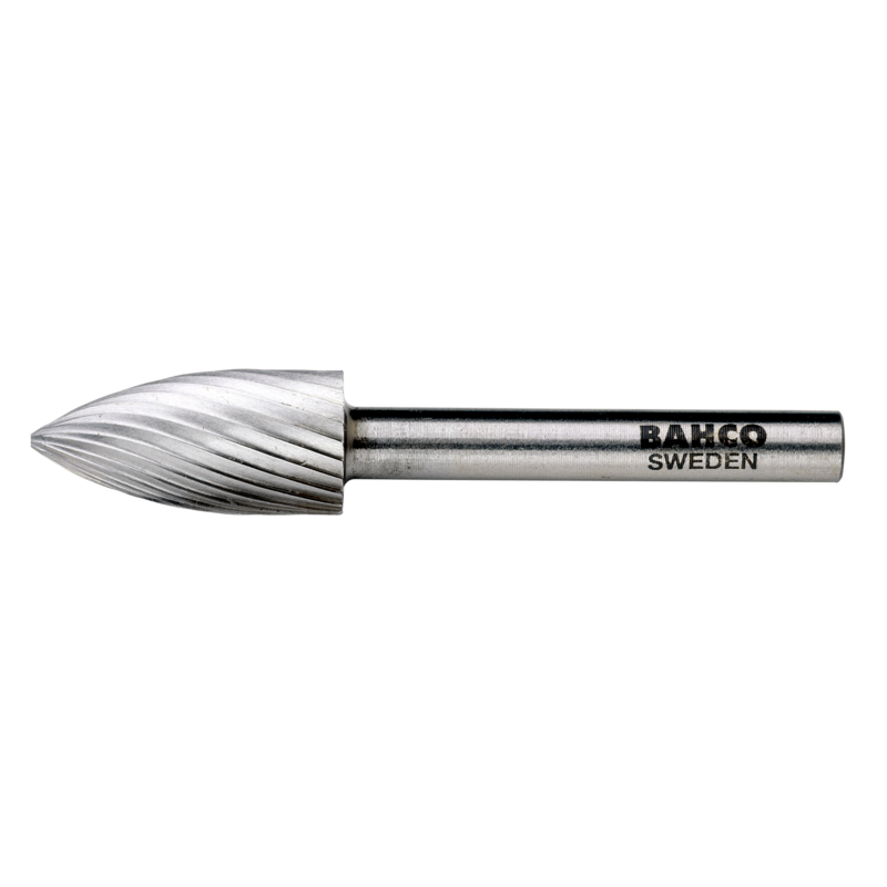 12 mm x 20 mm - Ø6 mm Limas rotativas de acero rápido ojivales con punta redonda para acero blando (embalaje individual) 24