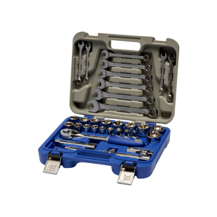 Juego de vasos y llaves combinadas hexagonales de 1/2"