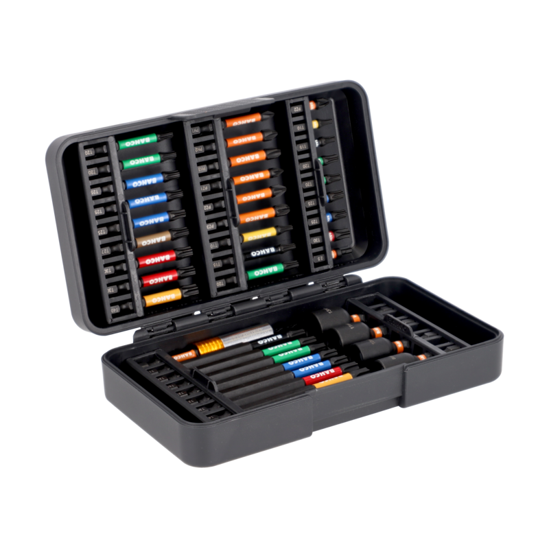 Juego de puntas de torsión de impacto de 1/4" para tornillos Phillips/Pozidriv/TORX®/Cabeza hexagonal - 40 piezas