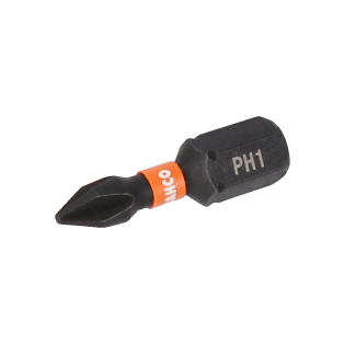 Puntas de impacto de torsión de 1/4" para tornillos de cabeza Phillips PH3 de 25 mm - 10 unidades/envase blíster