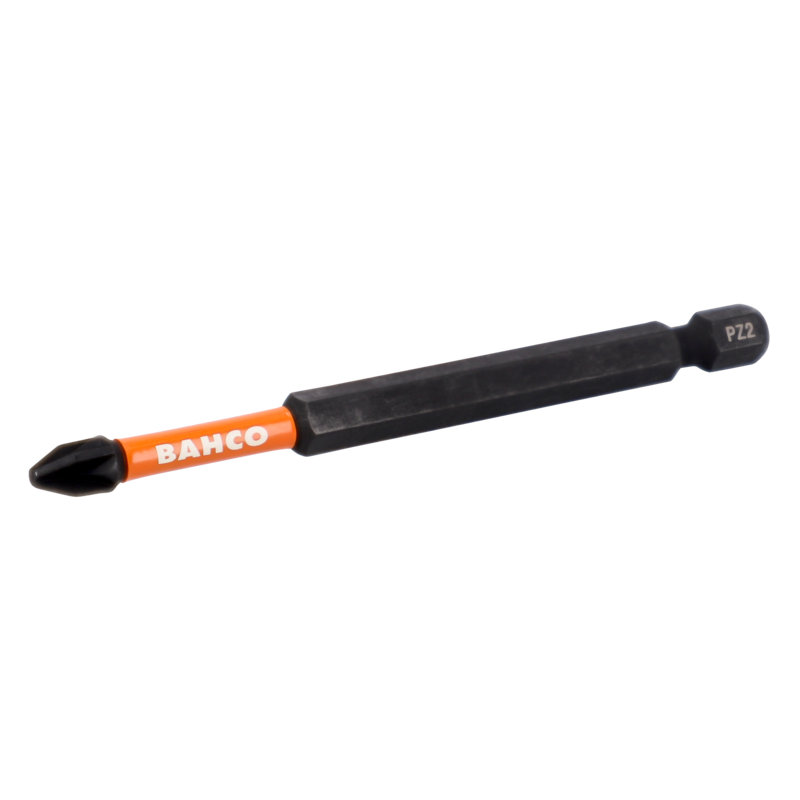 1/4" Puntas de torsión de impacto y de 1/4" para tornillos Pozidriv PZ2 de 90 mm (2 piezas/caja de plástico)