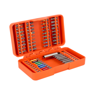 Juego de puntas de 1/4" para tornillos ranurados/ Phillips/Pozidriv/Hex/ TORX®/TORX® Tamper/Robertson - 54 piezas